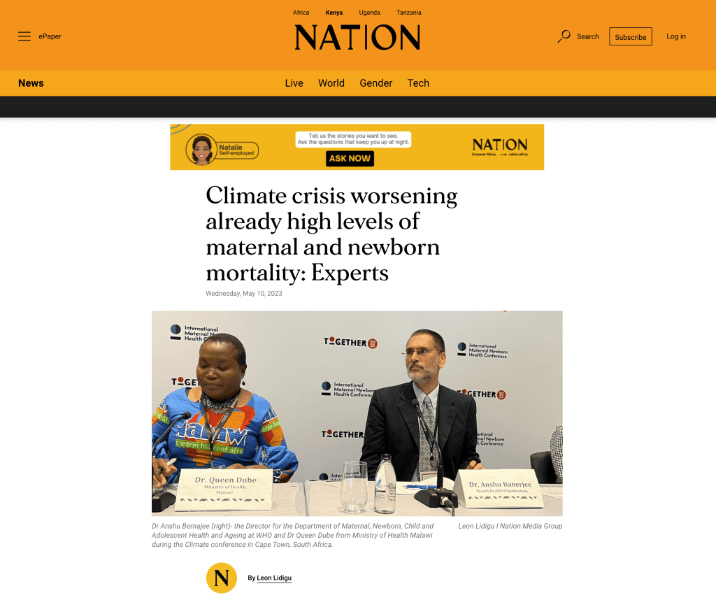 Climate crisis worsening already high levels of maternal and newborn mortality Experts – WRA Kenya Feature by Nation Media_